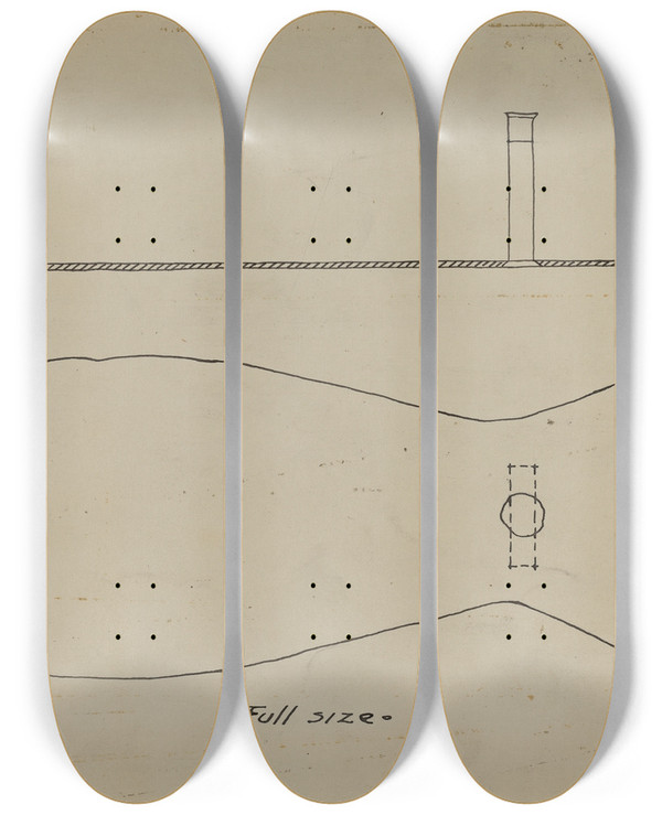 Triptych art skateboard deck of Nicholas Amantea Pa German Axe Socket_2 by Nicholas Amantea (1900-1978)