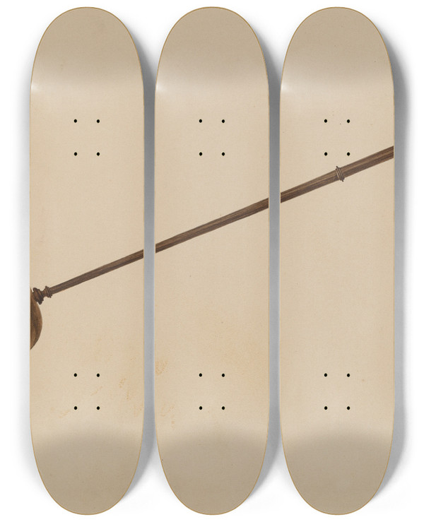 Triptych art skateboard deck of Douglas Campbell Toddy Ladle by Douglas Campbell
