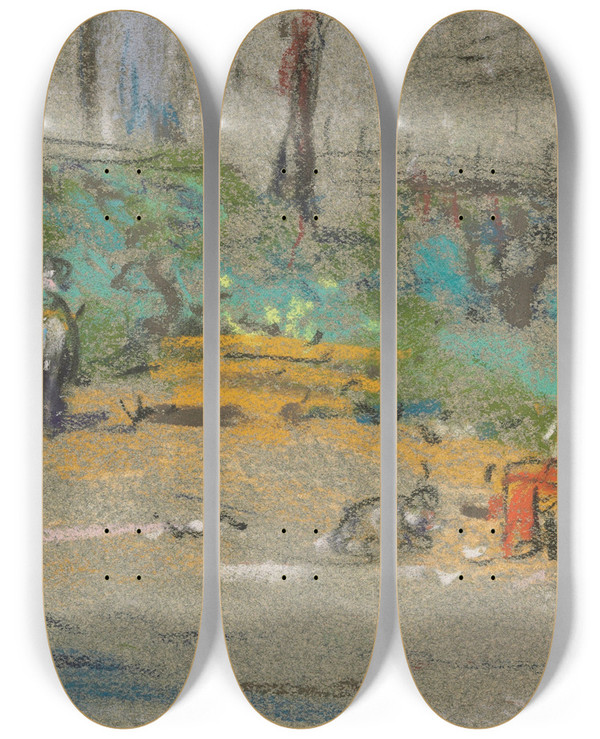 Triptych art skateboard deck of Douard Vuillard Square Berlioz by douard Vuillard (1868-1940)