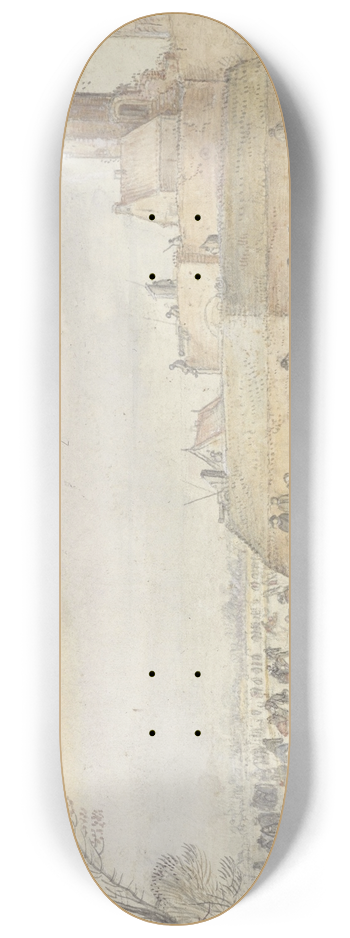 Hendrick Avercamp - Winter Scene on the Frozen Canal near the Kalverhekkenpoort, Kampen 8.25 inch art skate deck