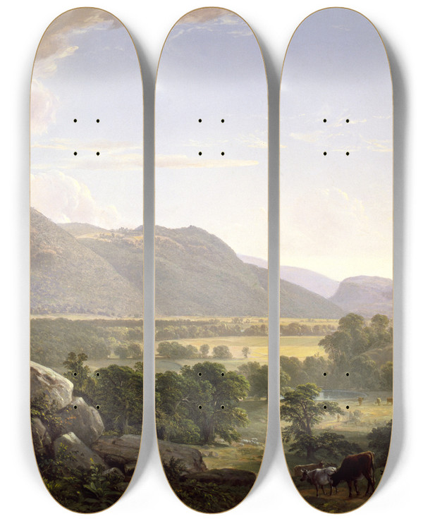 Triptych art skateboard deck of Asher Brown Durand Dover Plains Dutchess County New York by Asher Brown Durand (1796-1886)