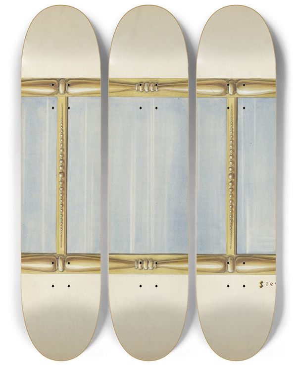 Triptych art skateboard deck of Robert Stewart Gilt Mirror by Robert Stewart (20-)
