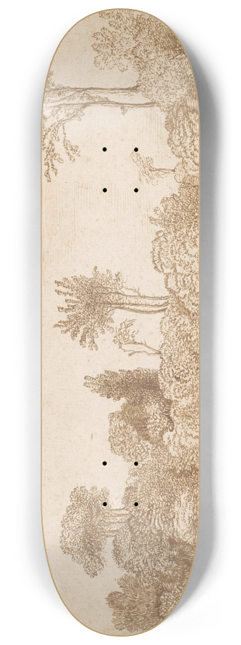 Hendrik Cornelisz. Vroom - River Landscape with Traveler 8.25 inch art skate deck
