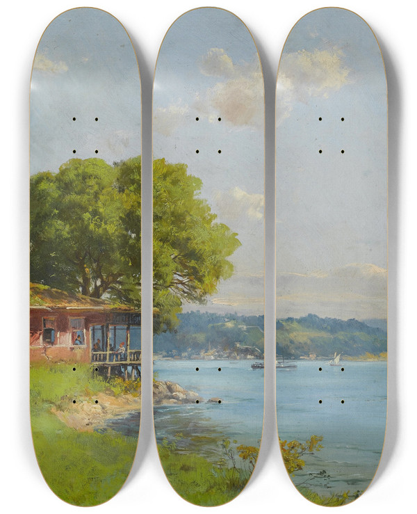 Triptych art skateboard deck of Hoca Ali Rza Istanbul by Hoca Ali Riza