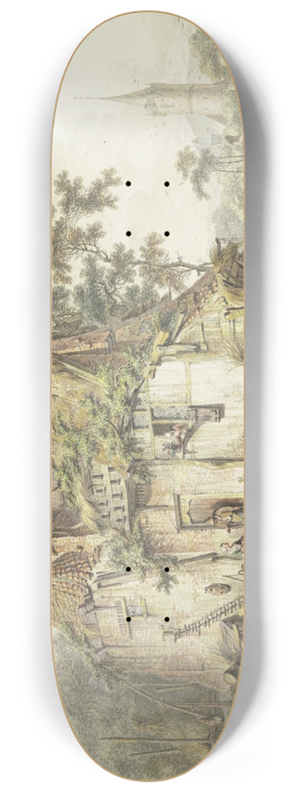 Hendrik Meyer - Farmhouse by a Stream 8.25 inch art skate deck