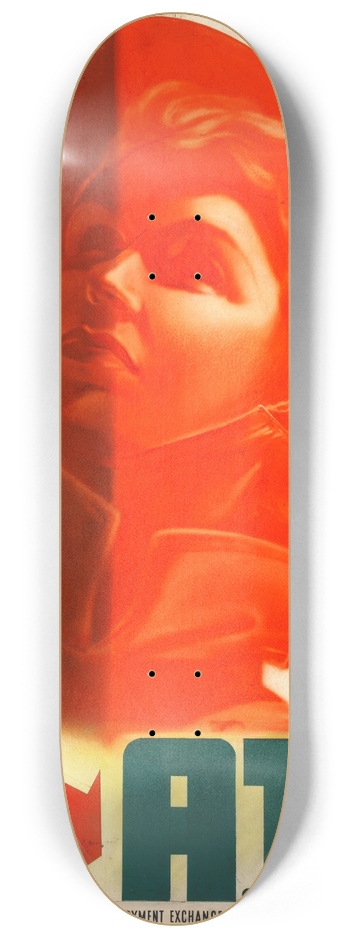 Abram Games - ATS (girls helmeted head) 8.25 inch art skate deck