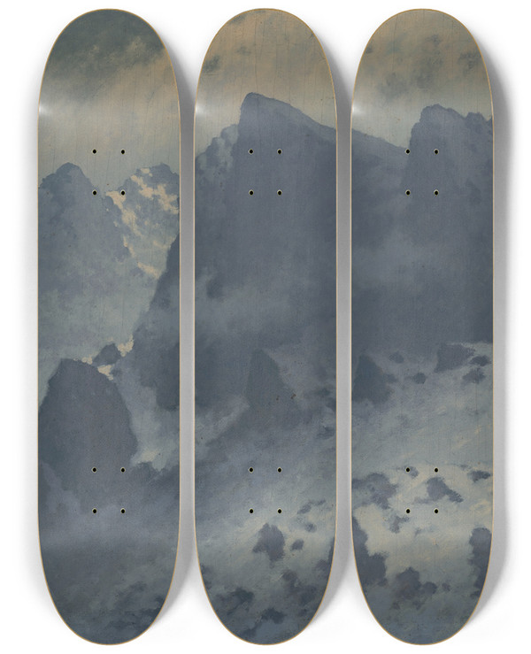 Triptych art skateboard deck of Gustv Wintersteiner Vysok Tatry by Gustav Wintersteiner