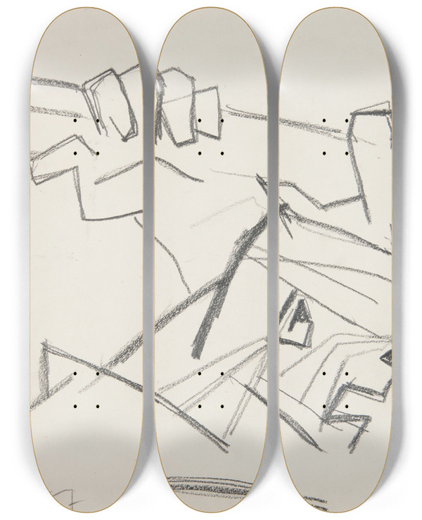 Triptych art skateboard deck of Marian Kopf Onierz by Marian Kopf (1926-2019)