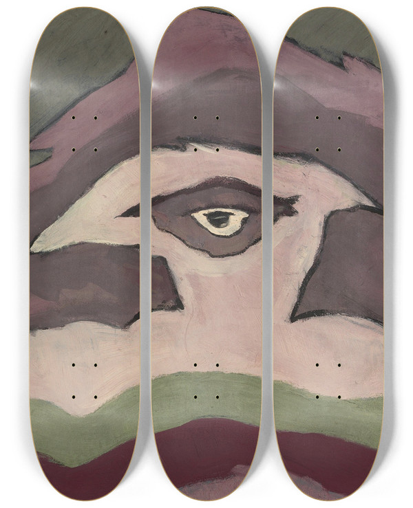Triptych art skateboard deck of Arthur Dove Storm Clouds by Arthur Dove (1880-1946)