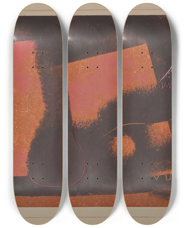 Triptych art skateboard deck of Paul Klee Erd Teufel by Paul Klee (1879-1940)