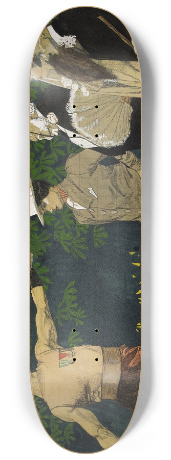 Henri Bellery-Desfontaines - Promeneurs et artiste  lexposition de 1900 8.25 inch art skate deck