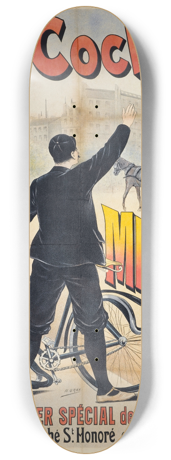 Henri Boulanger Gray - HCocher! chez MICHAUT 8.25 inch art skate deck