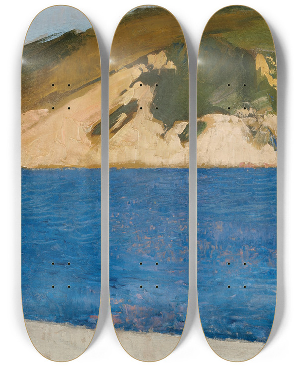 Triptych art skateboard deck of Joaqun Sorolla Monte Ula San Sebastin by Joaquin Sorolla (1863-1923)