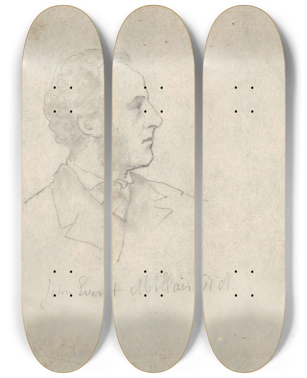 Triptych art skateboard deck of Nicaise De Keyser The Painter John Everett Millais by Nicaise De Keyser (1813-1887)
