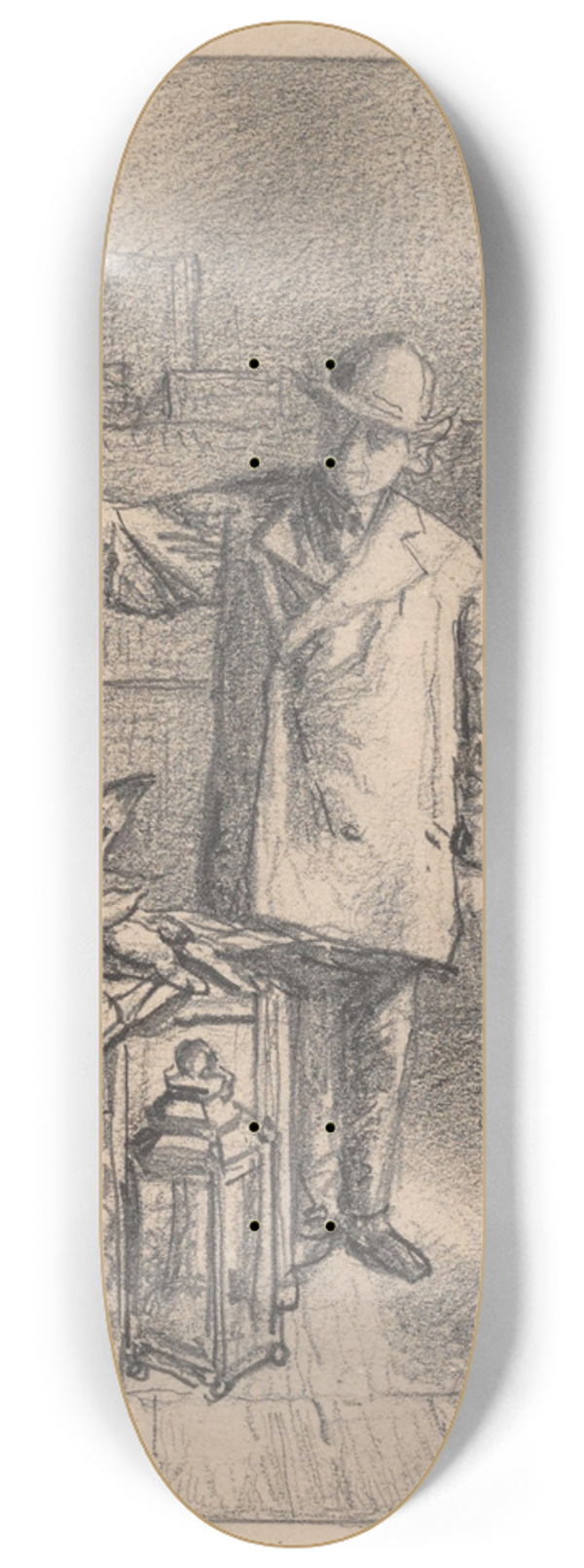 Henri de Braekeleer - The Man With the Exotic Birds 8.25 inch art skate deck