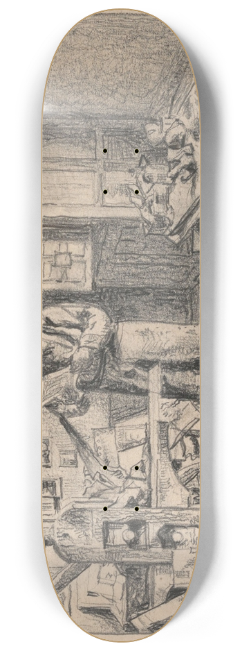 Henri de Braekeleer - The Plate Printer 8.25 inch art skate deck