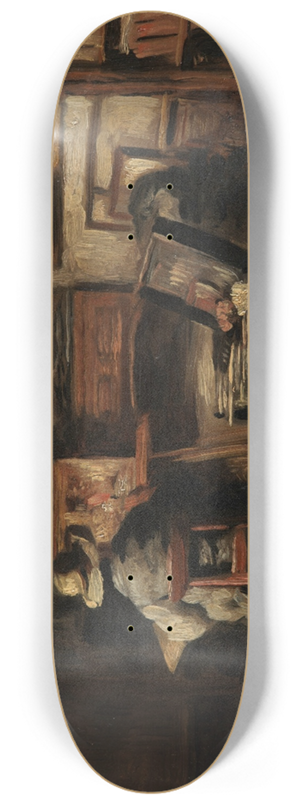 Henri de Braekeleer - The Studio of Ferdinand De Braekeleer I, Father of the Painter 8.25 inch art skate deck
