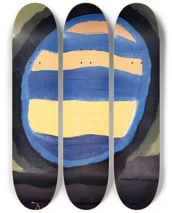 Triptych art skateboard deck of Arthur Dove Out The Window by Arthur Dove (1880-1946)