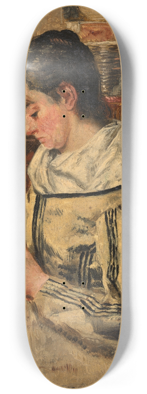 Henri de Braekeleer - Woman Reading 8.25 inch art skate deck