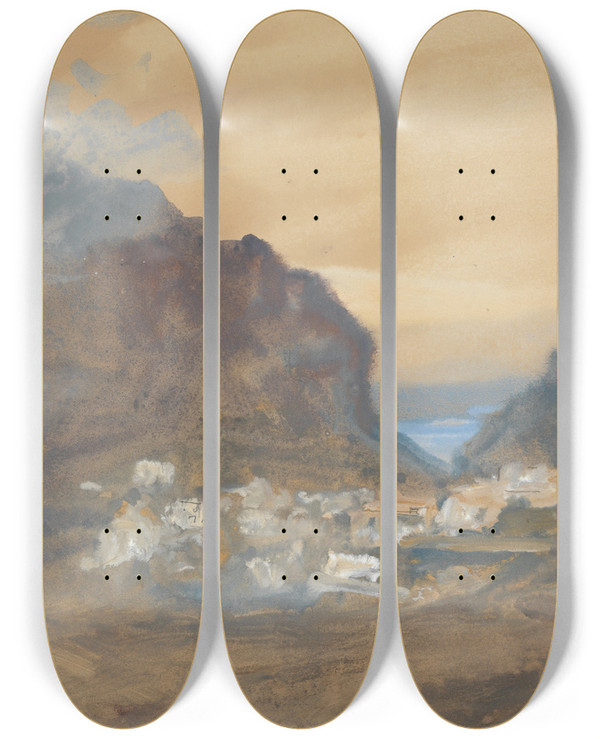 Triptych art skateboard deck of Hercules Brabazon Brabazon Torson by Hercules Brabazon Brabazon (1821-1906)