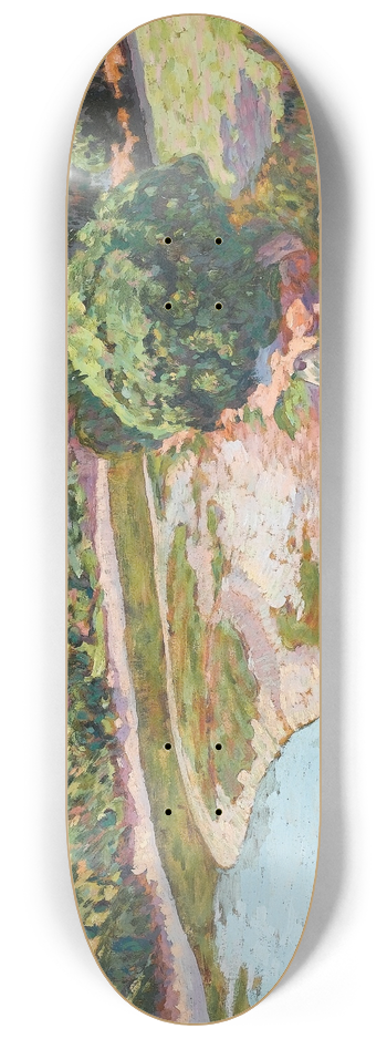 Henri Delavalle - Breton et Bretonne au bord de LAven 8.25 inch art skate deck