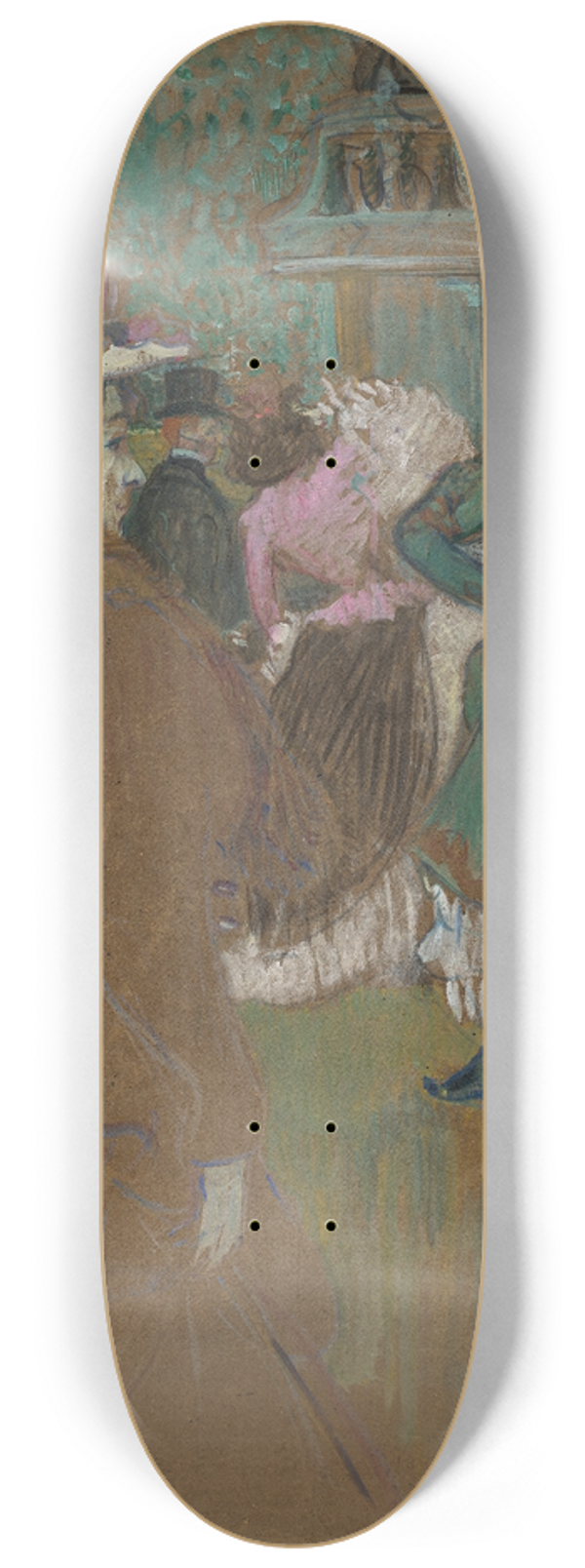 Henri de Toulouse-Lautrec - Quadrille at the Moulin Rouge 8.25 inch art skate deck