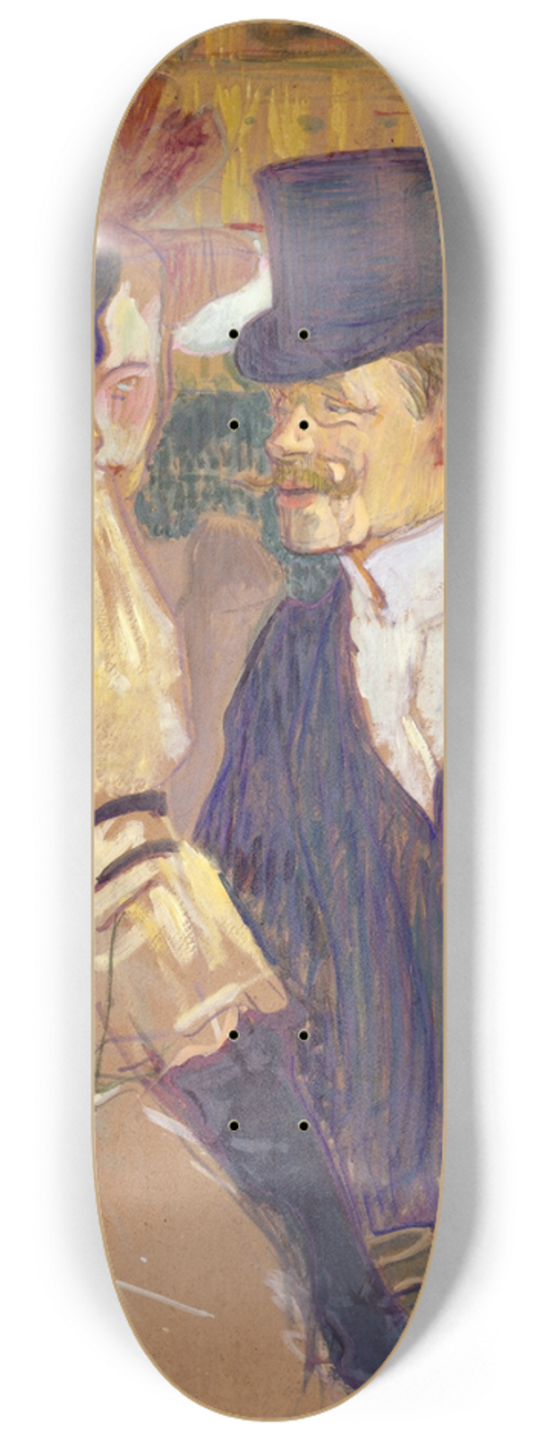 Henri de Toulouse-Lautrec - The Englishman (William Tom Warrener, 18611934) at the Moulin Rouge 8.25 inch art skate deck