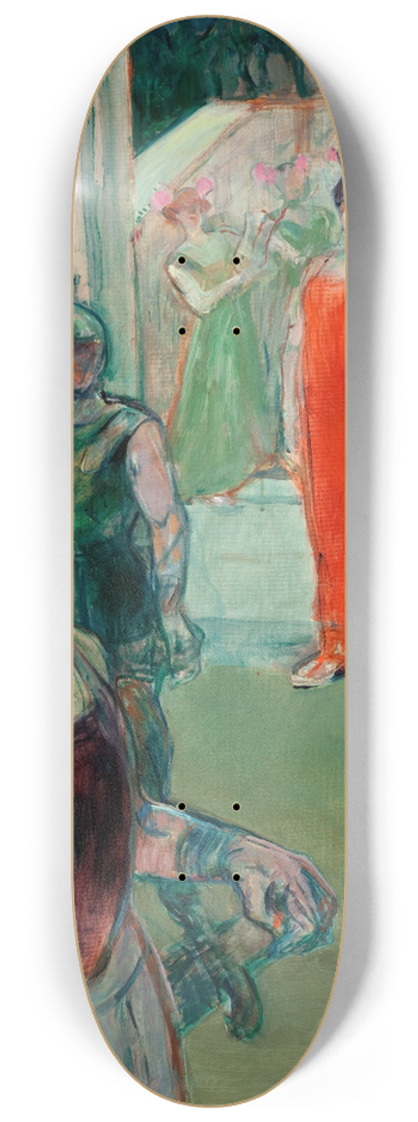 Henri de Toulouse-Lautrec - The Opera Messalina at Bordeaux (Messaline descend lescalier bord de figurants) 8.25 inch art skate deck