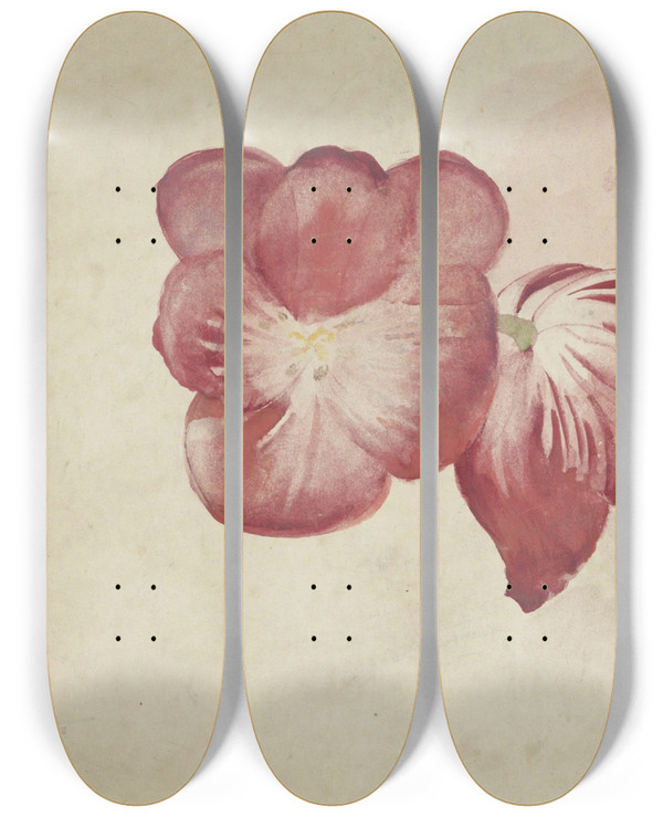 Triptych art skateboard deck of Carel Adolph Lion Cachet Twee Rode Tulpen by Carel Adolph Lion Cachet (1864-1945)