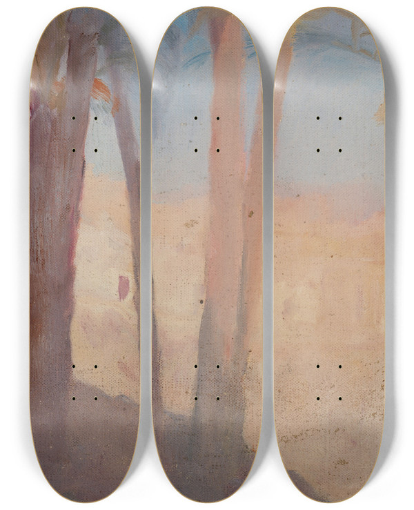 Triptych art skateboard deck of Jan Cigliski Spain Elche_1 by Jan Ciaglinski (1858-1913)