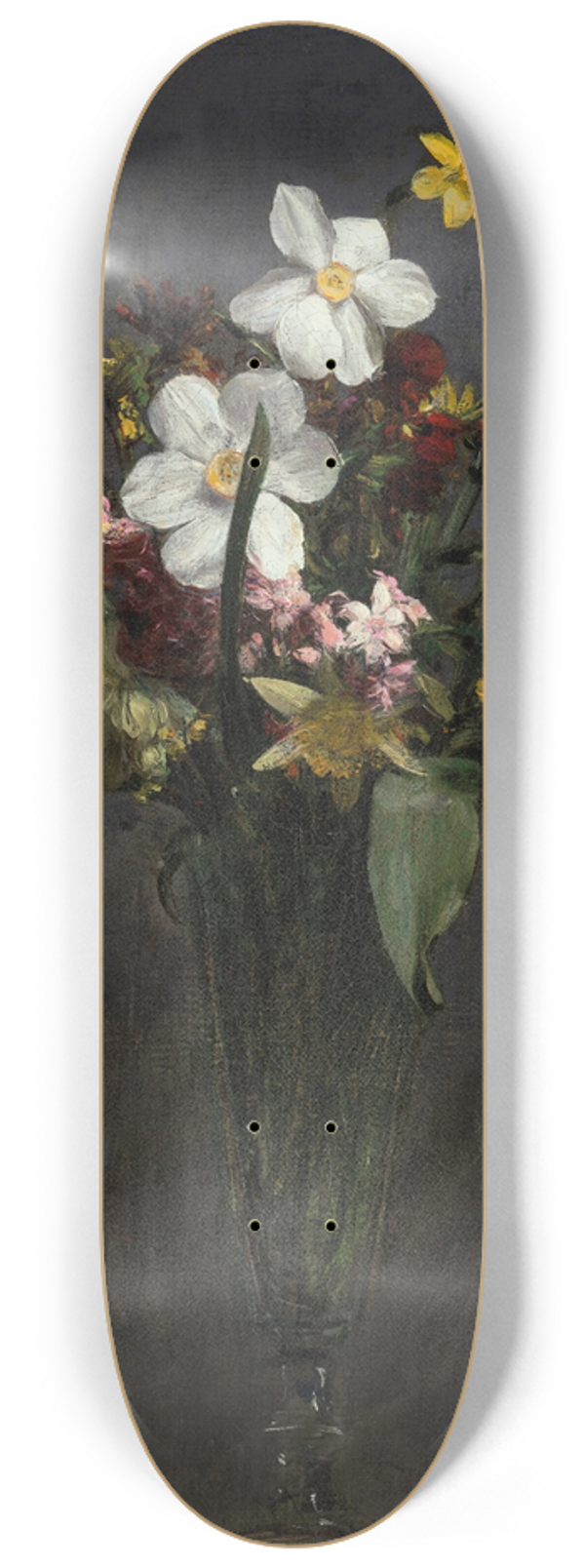Henri Fantin-Latour - Fleurs de printemps (Tulipes, narcisses, jacinthes, jonquilles et girofles) 8.25 inch art skate deck