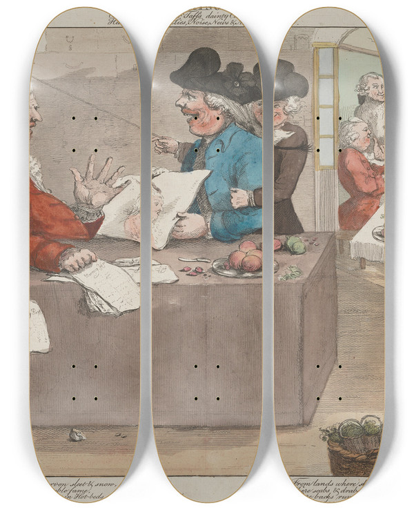Triptych art skateboard deck of William Austin The Minogoat by William Austin