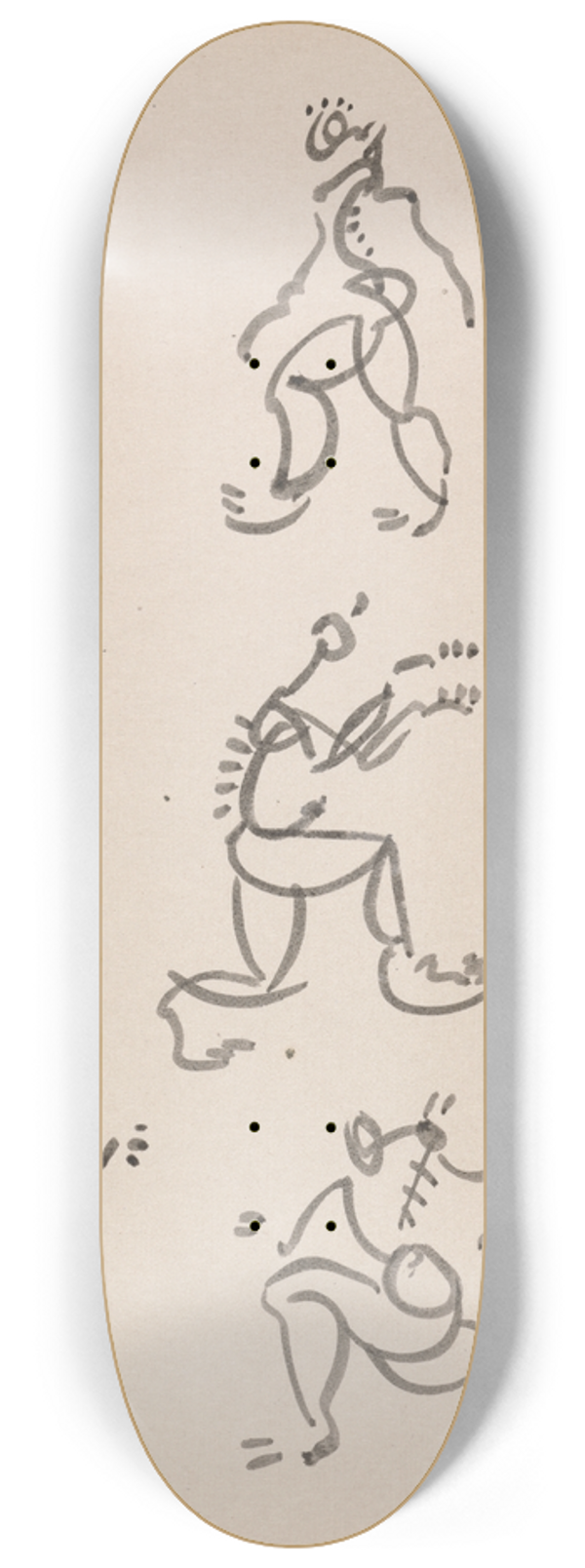 Henri Gaudier-Brzeska - Nine Dancing Figures, in Three Registers 8.25 inch art skate deck