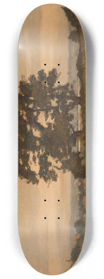 Henri-Joseph Harpignies - Deux arbres en lisire de fort 8.25 inch art skate deck