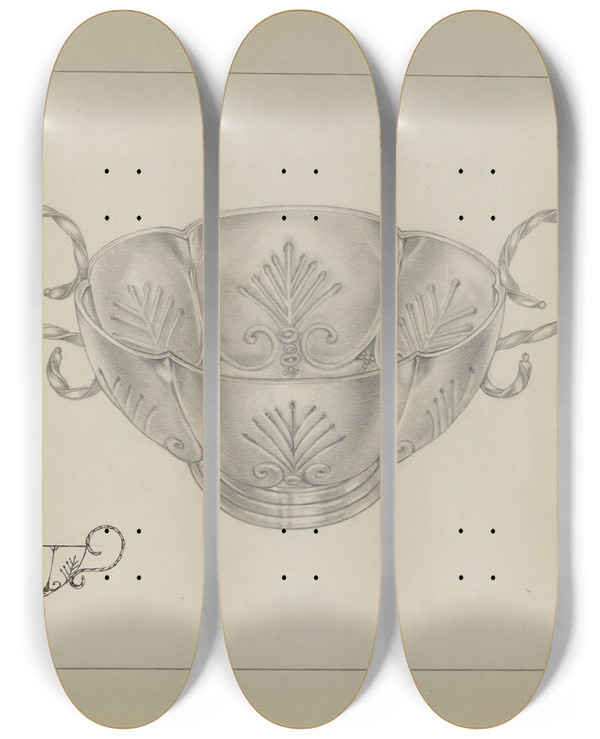Triptych art skateboard deck of Michael Fenga Silver Bowl_2 by Michael Fenga (20-)