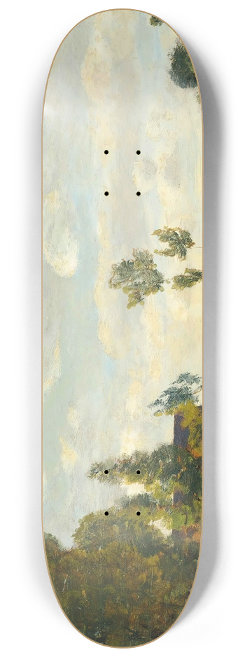 Henri-Joseph Harpignies - Lavandires Au Bord De La Rivire 8.25 inch art skate deck