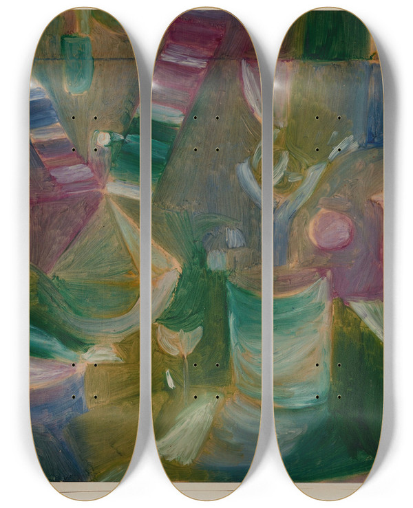 Triptych art skateboard deck of Paul Klee Zwei Vogelbilder by Paul Klee (1879-1940)