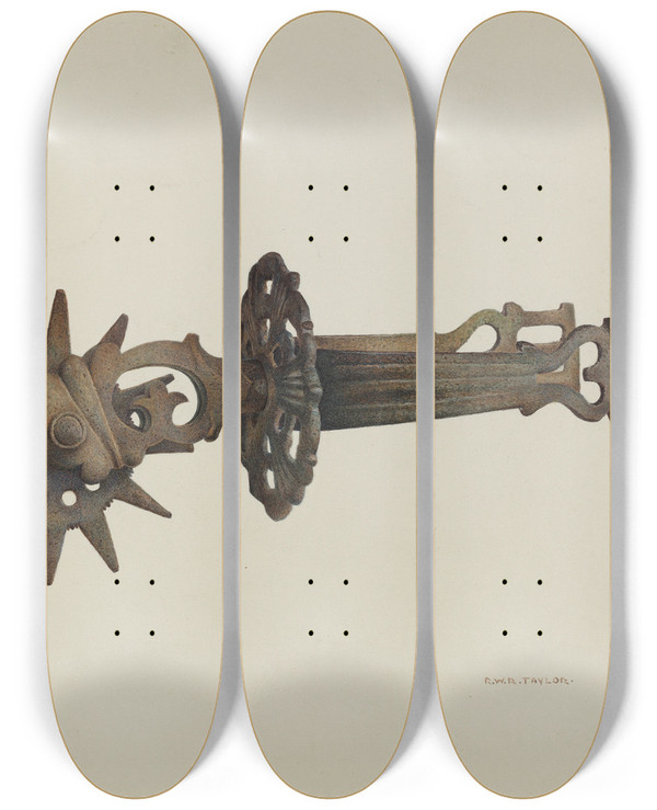 Triptych art skateboard deck of Robert Wr Taylor Spur_3 by Robert W R Taylor (20-)