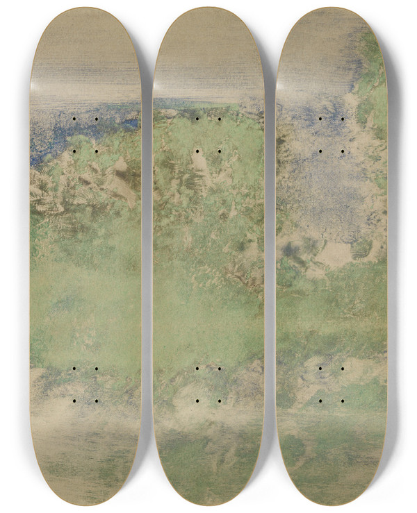 Triptych art skateboard deck of Edgar Degas Cap Ferrat by Edgar Degas (1834-1917)