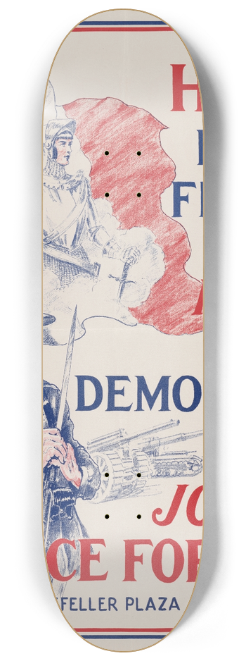 Henri Laussucq - Help Free French to Fight for Democracy  Join France Forever 8.25 inch art skate deck