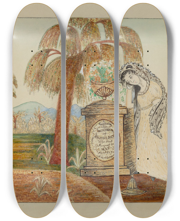 Triptych art skateboard deck of John Oster Mourning Picture by John Oster