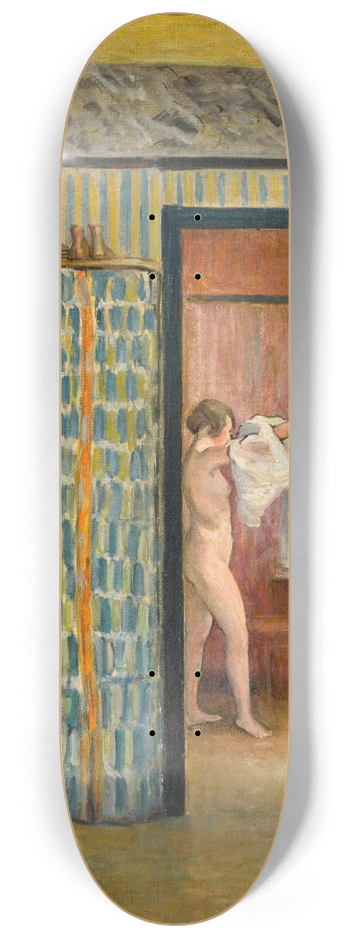 Henri Lebasque - Nu mettant sa chemise dans un intrieur 8.25 inch art skate deck