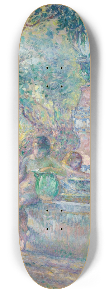 Henri Lebasque - Saint-Tropez, deux jeunes filles  la fontaine 8.25 inch art skate deck
