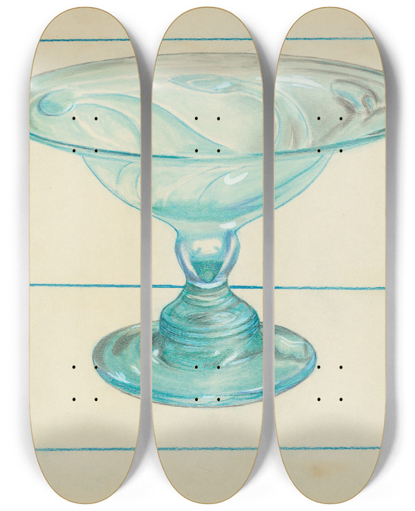 Triptych art skateboard deck of Van Silvay Compote_2 by Van Silvay