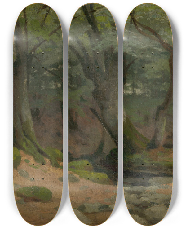 Triptych art skateboard deck of Udovt Ordk Trees by udovt ordk (1865-1937)