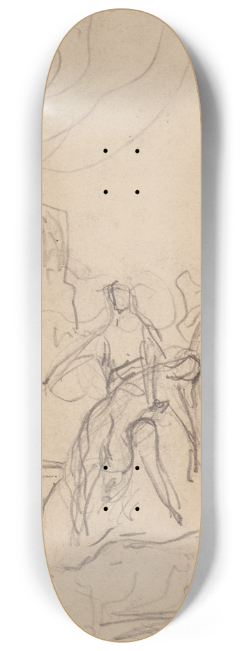 Henri Leopold Lvy - Etude de cavalier 8.25 inch art skate deck