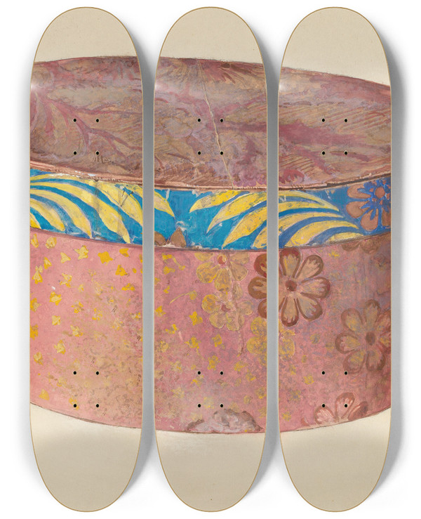 Triptych art skateboard deck of Gilbert Sackerman Bandbox_12 by Gilbert Sackerman (20-)