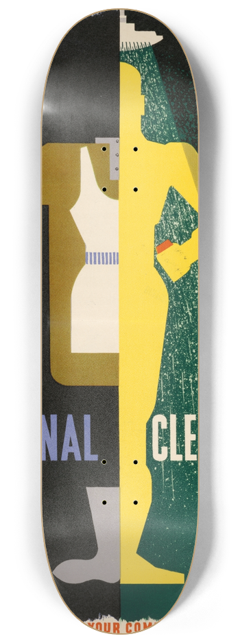 Abram Games - Personal Cleanliness 8.25 inch art skate deck