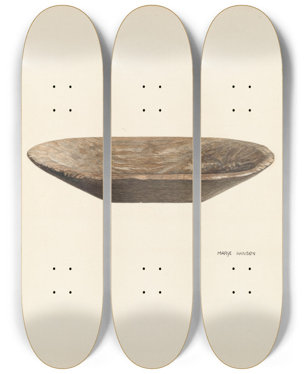 Triptych art skateboard deck of Mary Hansen Bread Dough Bowl by Mary Hansen