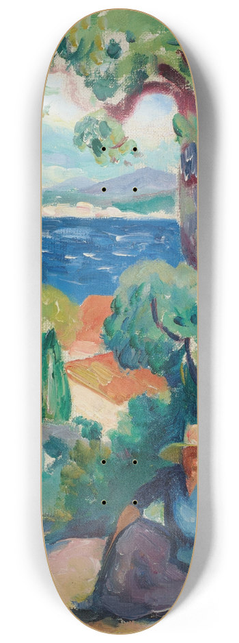 Henri Manguin - Le Chemin derrire lOustalet, Saint-Tropez 8.25 inch art skate deck